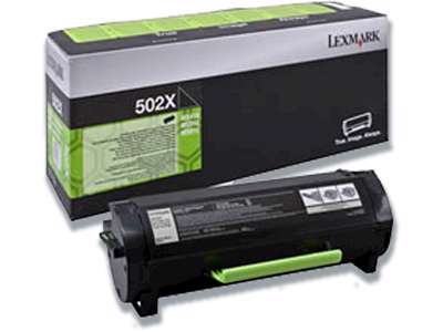 Toner, 502X, Black-sort, 10.000 sider, Lexmark 50F2X0E