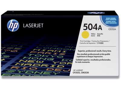 Toner, 504A, Yellow-gul, 7.000 sider, HP CE252A