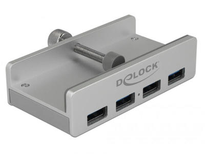 DeLOCK 64046 interface hub USB 3.2 Gen 1 (3.1 Gen 1) Type-A 5000 Mbit/s Sølv