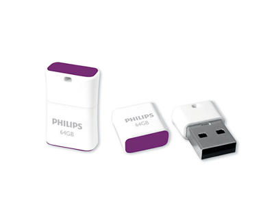 Philips FM64FD85B/00 USB-nøgle 64 GB USB Type-A 2.0 Lilla, Hvid