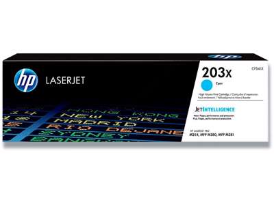 Toner, 203X, Cyan-blå, 2.500 sider, HP CF541X