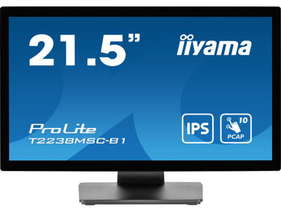 iiyama ProLite T2238MSC-B1 computerskærm 54,6 cm (21.5") 1920 x 1080 pixel Fuld HD LED Berøringsskærm Sort