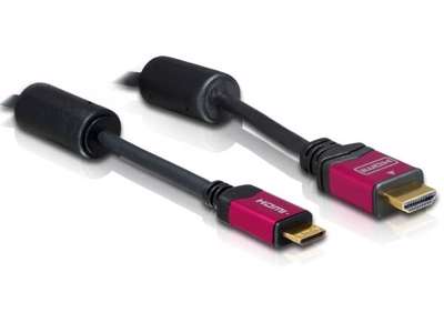 DeLOCK HDMI 1.3b to HDMI Mini Cable 3.0m HDMI-kabel 3 m HDMI Type A (Standard) HDMI Type C (Mini) Sort