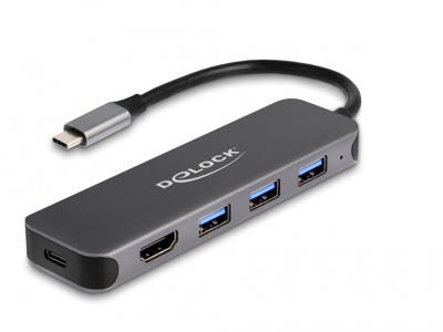 DeLOCK 64171 dockingstation USB 3.2 Gen 1 (3.1 Gen 1) Type-C Grå