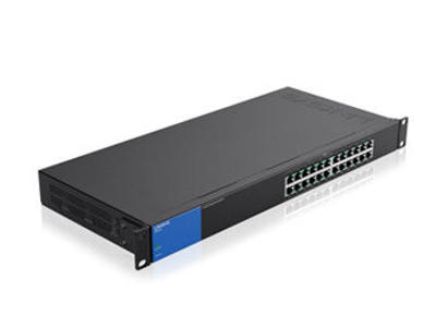 Linksys LGS124P-UK netværksswitch Ikke administreret Gigabit Ethernet (10/100/1000) Strøm over Ethernet (PoE) 1U Sort