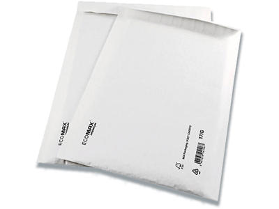 Boblekuvert, Indvendig: 115x215 mm, Hvid, 1 stk, Ecomax No. 12/B