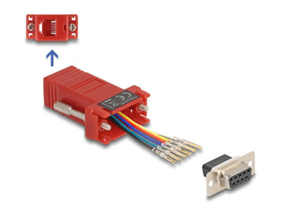 DeLOCK 67079 kabel kønsskifter D-Sub 9 RJ12 Rød