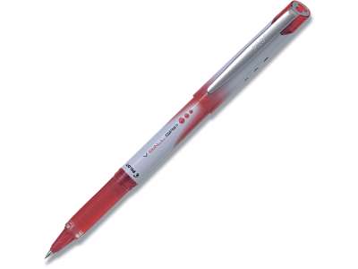 Rollerball pen, 0.5 mm, 0.32 mm, Rød, Pilot V-Ball Grip Fine BLN-VBG5-R