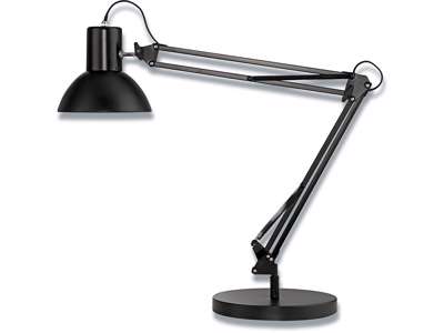 Bordlampe, Sort, E27, Med fod og klemme, Unilux Success 80 