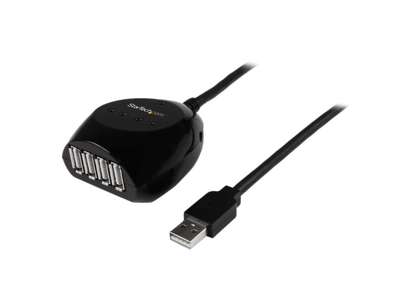 StarTech.com USB2EXT4P15M interface hub 480 Mbit/s Sort