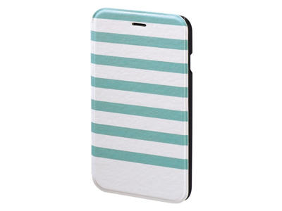 Hama Stripes mobiltelefon etui 11,9 cm (4.7") Folie Turkis, Hvid