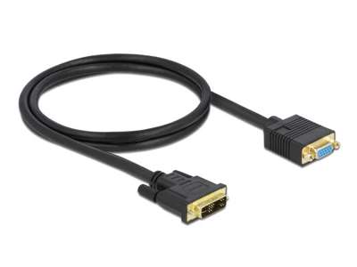 DeLOCK 86752 videokabel adapter 1 m DVI VGA (D-Sub) Sort