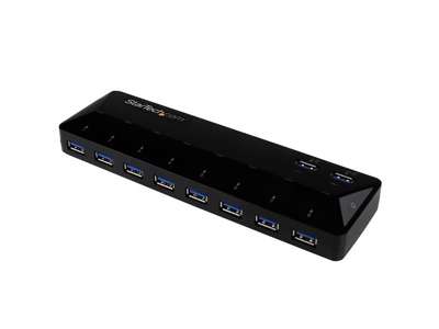 StarTech.com 10-Port USB 3.0 Hub with Charge and Sync Ports - 2 x 1.5A Ports~10-Port USB 3.0 Hub with Charge and Sync Ports - 5Gbps - 2 x 1.5A Ports