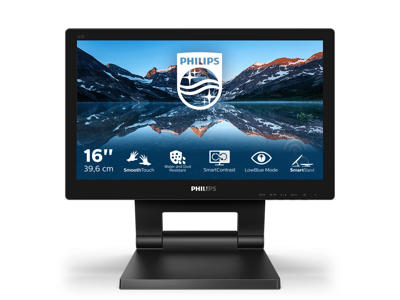 Philips 162B9T/00 computerskærm 39,6 cm (15.6") 1366 x 768 pixel HD LCD Berøringsskærm Sort