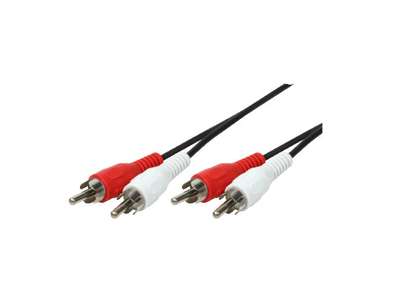 LogiLink 2xRCA - 2xRCA, 10m lydkabel Sort