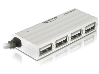 DeLOCK USB 2.0 external 4-port HUB 480 Mbit/s Hvid