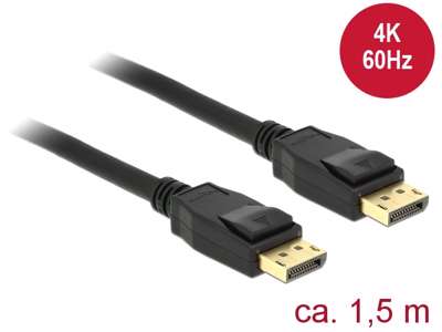 DeLOCK 85508 DisplayPort kabel 1,5 m Sort