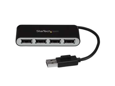 StarTech.com ST4200MINI2 interface hub USB 2.0 480 Mbit/s Sort, Sølv