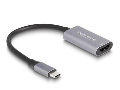 DeLOCK 60020 HDMI-kabel 0,15 m HDMI Type A (Standard) USB Type-C Sort, Grå