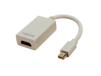 LogiLink CV0036A videokabel adapter 0,1 m Mini DisplayPort HDMI Type A (Standard) Grå