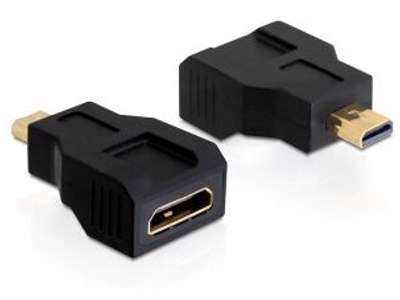 DeLOCK 65271 kabel kønsskifter 19 pin HDMI - C 19 pin HDMI micro D Sort