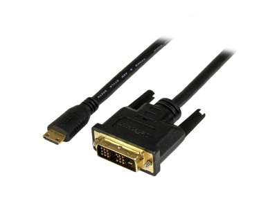 StarTech.com HDCDVIMM3M videokabel adapter 3 m Mini-HDMI DVI-D Sort