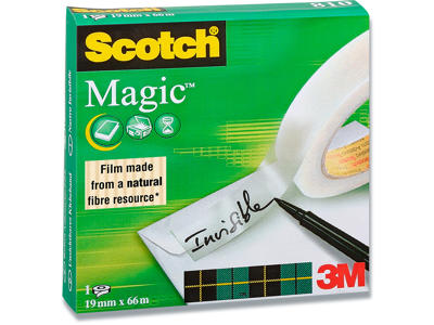 Tape, Usynlig, 19mm x 66m, 1 rulle, Scotch Magic 810