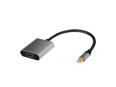 LogiLink CDA0110 videokabel adapter 0,15 m Mini DisplayPort HDMI Sort, Grå