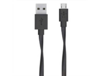 Belkin Flat Micro-USB to USB-A USB-kabel 1,2 m USB A Micro-USB A Sort