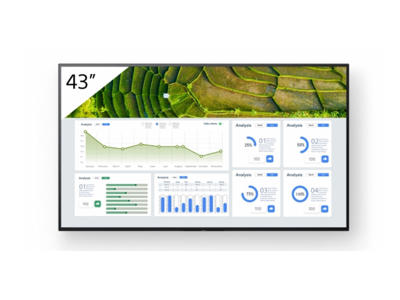 Sony FW-43BZ30L skilte display Digital fladpaneldisplay 109,2 cm (43") LCD Wi-Fi 440 cd/m² 4K Ultra HD Sort Android 24/7