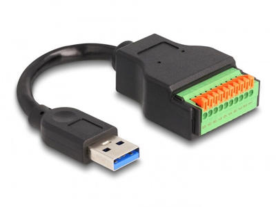 DeLOCK 66240 USB-kabel USB 3.2 Gen 1 (3.1 Gen 1) 0,15 m USB A 10-pin terminal block Sort, Grøn