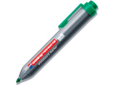 Whiteboard marker, Rund spids, Grøn, 1.5-3 mm, Edding Retract 12