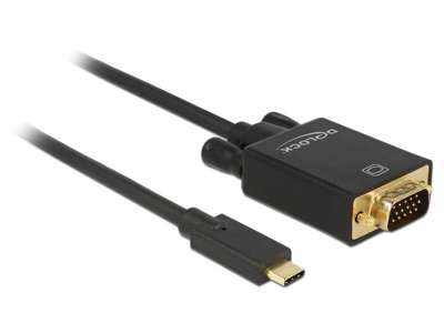 DeLOCK 85261 videokabel adapter 1 m USB Type-C VGA (D-Sub) Sort