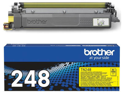 Toner, TN248Y, Yellow-gul, 1.000 sider, Brother