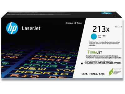 Toner, 213X, Cyan-blå, 6.000 sider, HP W2131X