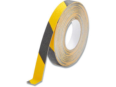 Tape - skridsikker, 25 mm, 15 m, Gul-sort, Durable DURALINE GRIP Color 