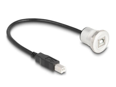 DeLOCK 88182 USB-kabel USB 2.0 0,3 m USB B Sort, Sølv