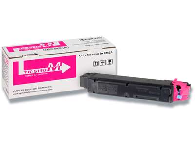 Toner, TK-5140M, Magenta-rød, 5.000 sider, Kyocera 