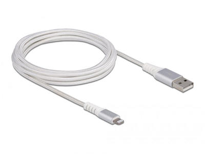 DeLOCK 83003 kabel til mobiltelefon Sølv, Hvid 3 m USB A Lightning