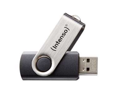 Intenso Basic Line USB-nøgle 64 GB USB Type-A 2.0 Sort, Sølv