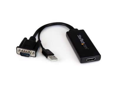 VGA to HDMI Adapter with USB Audio & Pow