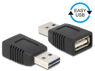 DeLOCK 65520 kabel kønsskifter USB 2.0 A Sort