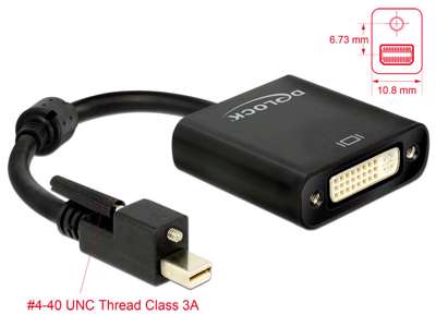 DeLOCK 62639 videokabel adapter 0,25 m Mini DisplayPort DVI-I Sort