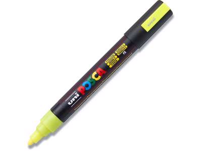 Paint marker, 1.8-2.5 mm, Fluo gul, Rund spids, uni Posca PC-5M