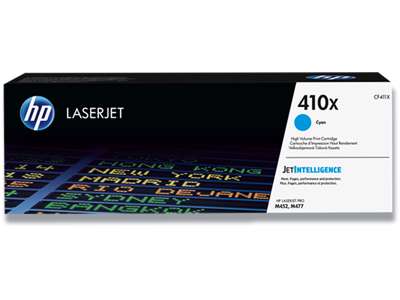 Toner, 410X, Cyan-blå, 5.000 sider, HP CF411X