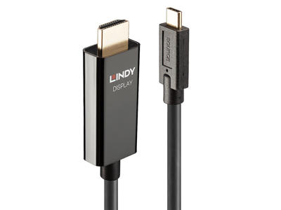 Lindy 43317 videokabel adapter 10 m USB Type-C HDMI Type A (Standard) Sort