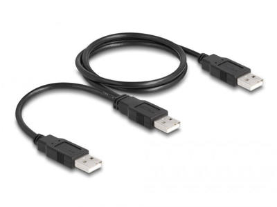 DeLOCK 80000 USB-kabel USB 2.0 0,7 m USB A 2 x USB A Sort