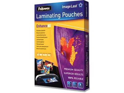 Lamineringslommer, A5, 80 micron, 100 stk, Fellowes Gloss