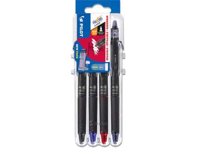 Rollerball gelpen, 0.5 mm, 0.25 mm, Sort, blå, rød, blåsort, Pilot FriXion Point Clicker BLRT-FRP-5