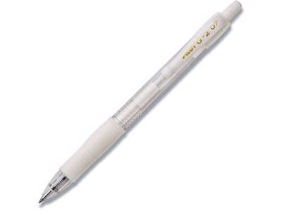 Rollerball gelpen, 0.7 mm, 0.32 mm, Pastel Hvid, Pilot G-2 Medium BL-G2-7-PAW